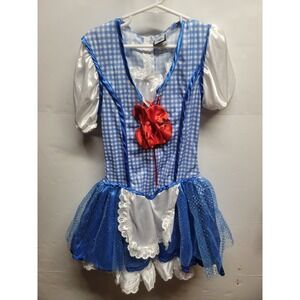 Wizard Of Oz Dorothy Costume Dress Blue‎ Gingham Halloween Cosplay Kids
